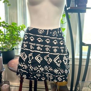 Pleated Tribal A Line Skirt